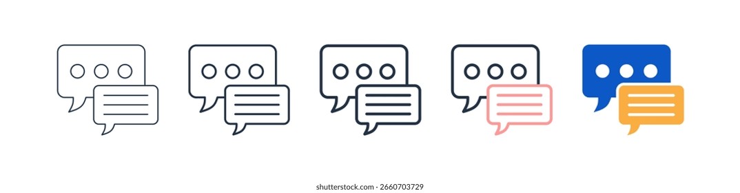 Conversar ícones de estilo diferentes definir ilustração de vetor.