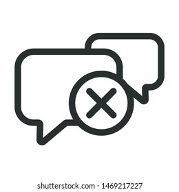 chat disable - minimal line web icon. simple vector illustration. concept for infographic, website or app.
