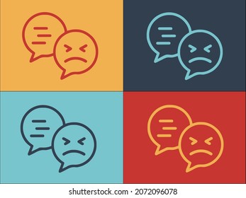 Chat Dislike Logo, Simple Flat Icon of vector,chat,dislike