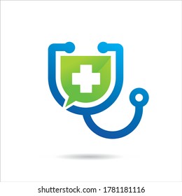 Chat Doctor Logo, Chat Health Logo Design, Vector