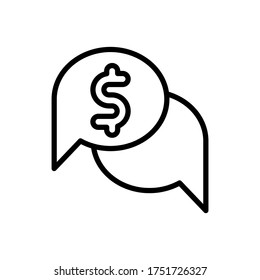 chat dollar icon. Simple line, outline vector elements of bankruptcy icons for ui and ux, website or mobile application
