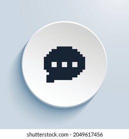 Chat-Punkte füllen Pixelkunstsymbol-Design. Circle-Form im Button-Stil einzeln auf weißem Hintergrund. Vektorgrafik