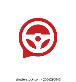 Chat driver vector logo template illustration. Automotive chat vector logo template.