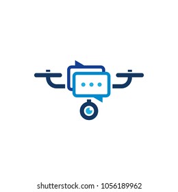 Chat Drone Logo Icon Design