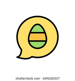 Chat egg outline color icon. Simple outline color vector elements of religious holiday for ui and ux, website or mobile application