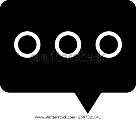 Chat Ellipsis Modern Black Icon Design