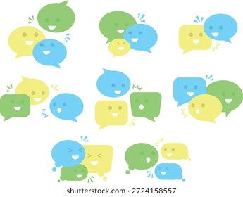Bate-papo emoji ícones com expressões simples e um estilo divertido e moderno.

