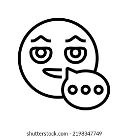 vector de icono de la línea emoji de chat. señal de chat emoji. símbolo de contorno aislado ilustración negra