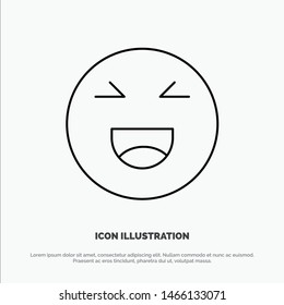 Chat, Emojis, Smile, Happy Line Icon Vector. Vector Icon Template background