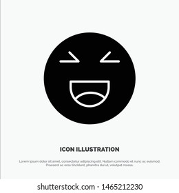 Chat, Emojis, Smile, Happy solid Glyph Icon vector. Vector Icon Template background