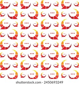 Chat energizing trendy multicolor repeating pattern vector illustration background design