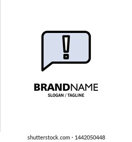 Chat, Error, Basic, Ui Business Logo Template. Flat Color