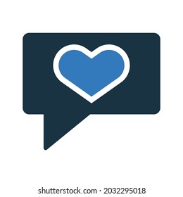 Chat, favorite, love icon. Simple editable vector design isolated on a white background.