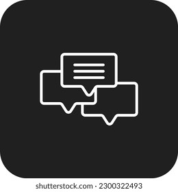 Chat Feedback icon with black filled line style. communication, message, speech, social, discussion, online. Vector illustration