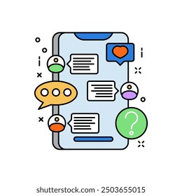 Chat Fill Color Icon, Vector illustration