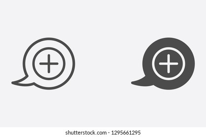 Chat filled and outline vector icon sign symbol