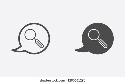 Chat filled and outline vector icon sign symbol
