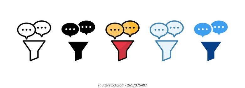 Chat Filter Icon Set Multiple Style Collection
