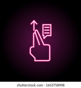 Chat, finger, gestures neon icon. Simple thin line, outline vector of touch gesture icons for ui and ux, website or mobile application