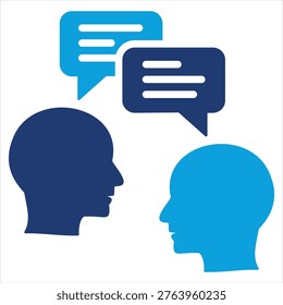 Chat Flat Blue Icon Collection