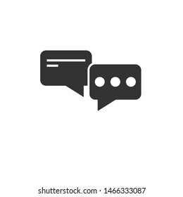 Chat Flat Icon black . sign design flat style. design. symbol. vector Illustrator. on white background