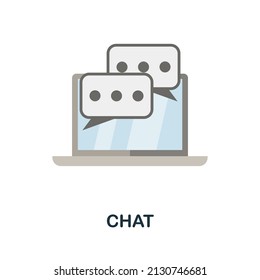 Chat flach Symbol. Farbiges Elementzeichen aus der Feedback-Kollektion. Flat Chat Symbol für Webdesign, Infografiken und mehr.