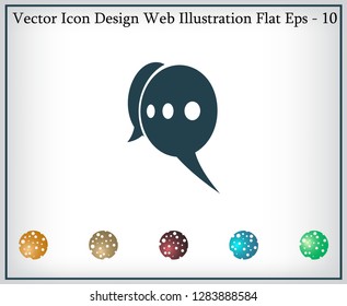 Chat Flat Icon with shadow. Vector EPS 10.