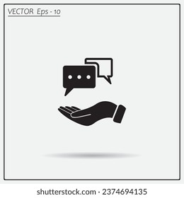 Chat Flat Icon with shadow. Vector EPS 10.