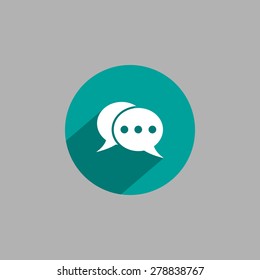 Chat Flat Icon with shadow. Vector EPS 10.
