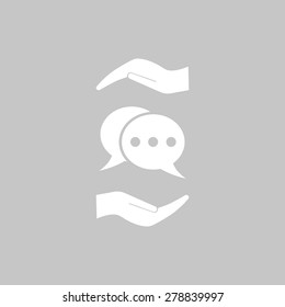 Chat Flat Icon with shadow. Vector EPS 10.