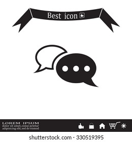 Chat Flat Icon with shadow. Vector EPS 10.