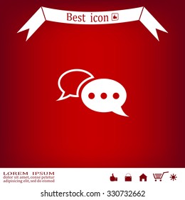 Chat Flat Icon with shadow. Vector EPS 10.