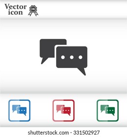 Chat Flat Icon with shadow. Vector EPS 10.