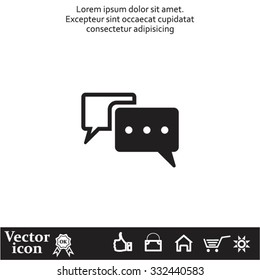 Chat Flat Icon with shadow. Vector EPS 10.