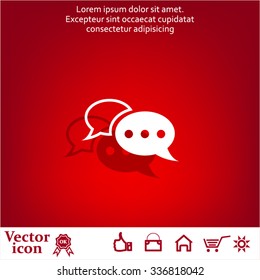 Chat Flat Icon with shadow. Vector EPS 10.
