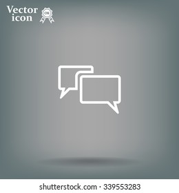 Chat Flat Icon with shadow. Vector EPS 10.