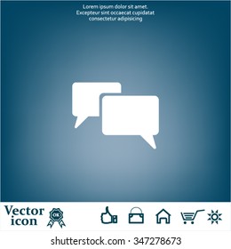 Chat Flat Icon with shadow. Vector EPS 10.