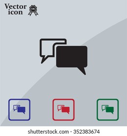 Chat Flat Icon with shadow. Vector EPS 10.