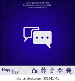 Chat Flat Icon with shadow. Vector EPS 10.