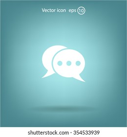 Chat Flat Icon with shadow. Vector EPS 10.