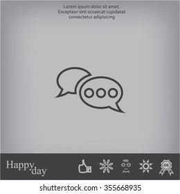 Chat Flat Icon with shadow. Vector EPS 10.