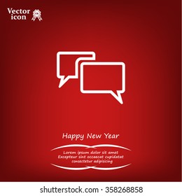 Chat Flat Icon with shadow. Vector EPS 10.