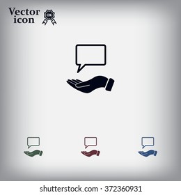 Chat Flat Icon with shadow. Vector EPS 10.