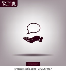 Chat Flat Icon with shadow. Vector EPS 10.