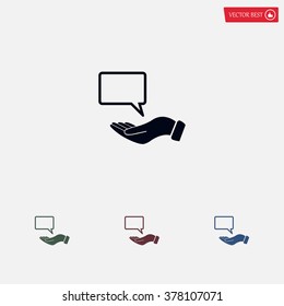 Chat Flat Icon with shadow. Vector EPS 10.