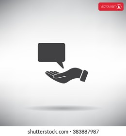 Chat Flat Icon with shadow. Vector EPS 10.