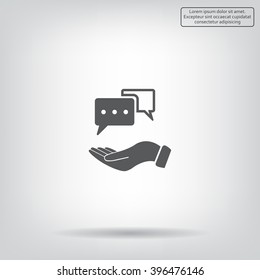 Chat Flat Icon with shadow. Vector EPS 10.