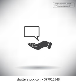 Chat Flat Icon with shadow. Vector EPS 10.