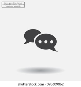 Chat Flat Icon with shadow. Vector EPS 10.
