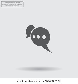 Chat Flat Icon with shadow. Vector EPS 10.